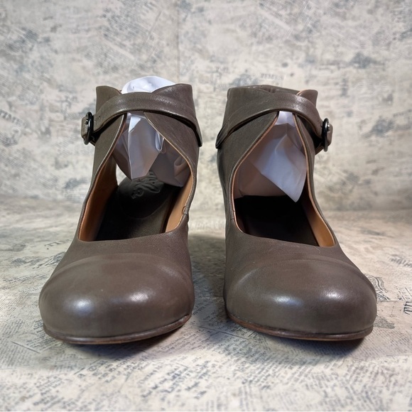 PEPE MONJO ARGILA Brown Leather Ankle Strap Heel Shoes - Picture 3 of 12